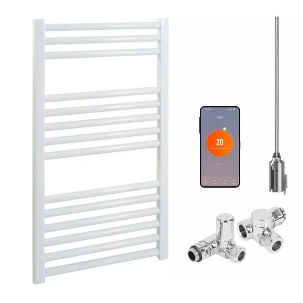 Bray Straight White | Dual Fuel Towel Rail with Thermostat, Timer + WiFi Control Best Quality & Price, Energy Saving / Economic To Run Buy Online From Adax SolAire UK Shop 13