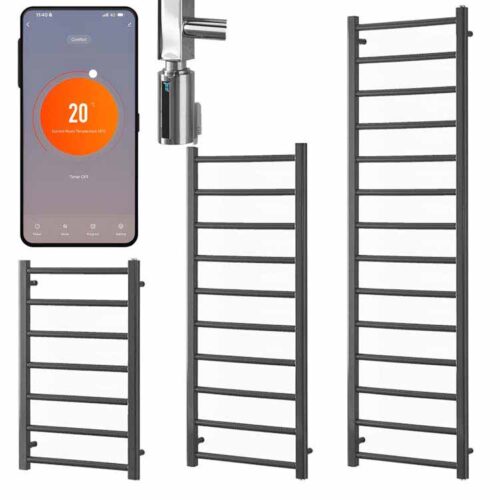 Alpine Anthracite | Smart Electric Towel Rail with Thermostat, Timer + WiFi Control Best Quality & Price, Energy Saving / Economic To Run Buy Online From Adax SolAire UK Shop