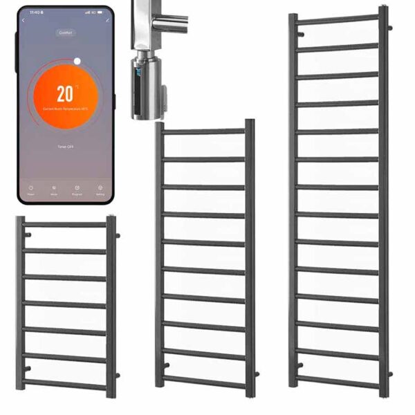 Alpine Anthracite | Smart Electric Towel Rail with Thermostat, Timer + WiFi Control Best Quality & Price, Energy Saving / Economic To Run Buy Online From Adax SolAire UK Shop 8