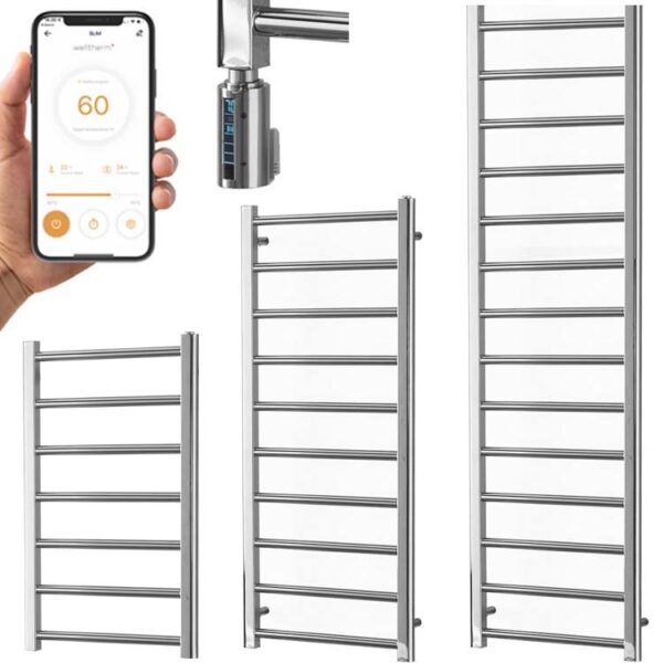 Alpine Chrome | Smart Electric Towel Rail with Thermostat, Timer + WiFi Control Best Quality & Price, Energy Saving / Economic To Run Buy Online From Adax SolAire UK Shop 2