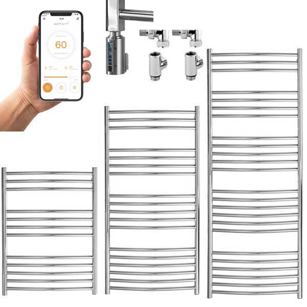 Braddan Stainless Steel | Dual Fuel Towel Rail with Thermostat, Timer + WiFi Control Best Quality & Price, Energy Saving / Economic To Run Buy Online From Adax SolAire UK Shop 11