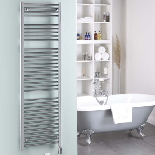 Bray Curved Chrome Smart Thermostatic Electric Towel Rail with WiFi Control