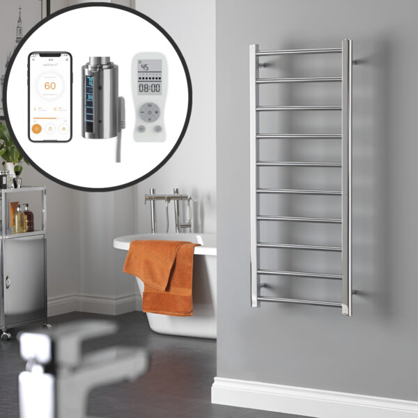 Alpine Chrome | Smart Electric Towel Rail with Thermostat, Timer + WiFi Control Best Quality & Price, Energy Saving / Economic To Run Buy Online From Adax SolAire UK Shop 3