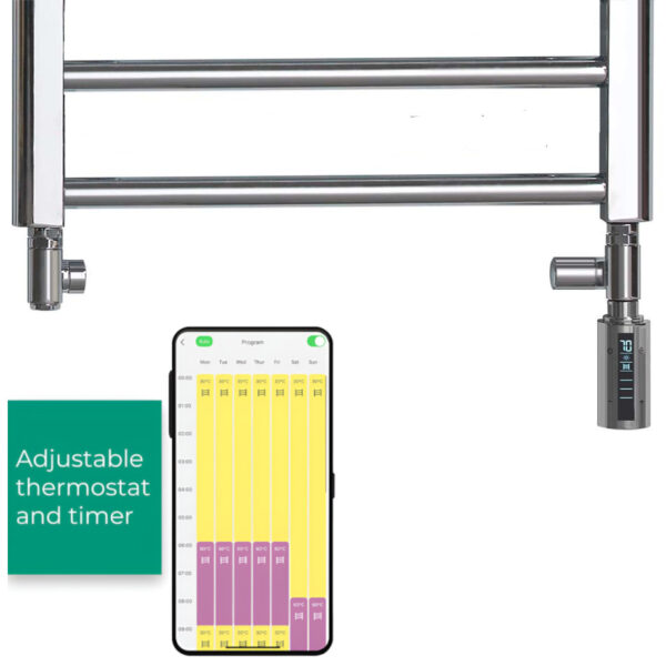 Alpine Chrome | Dual Fuel Towel Rail with Thermostat, Timer + WiFi Control Best Quality & Price, Energy Saving / Economic To Run Buy Online From Adax SolAire UK Shop 10