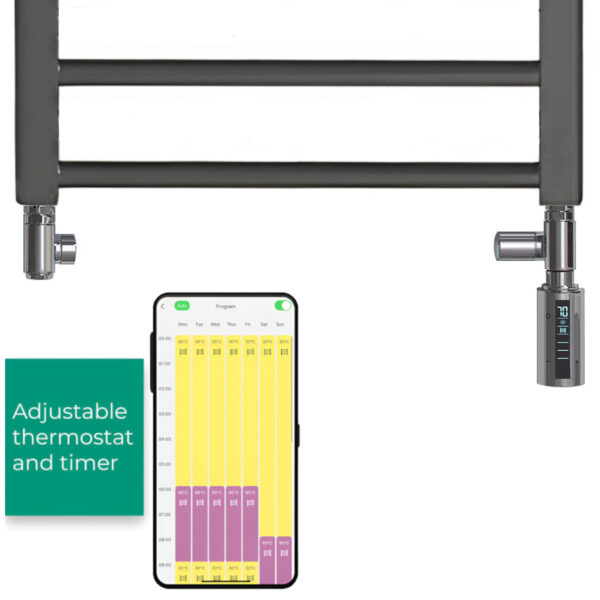 Alpine Anthracite | Dual Fuel Towel Rail with Thermostat, Timer + WiFi Control Best Quality & Price, Energy Saving / Economic To Run Buy Online From Adax SolAire UK Shop 10