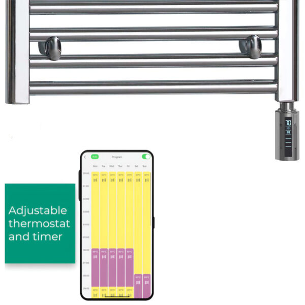 Bray Straight Chrome | Smart Electric Towel Rail with Thermostat, Timer + WiFi Control Best Quality & Price, Energy Saving / Economic To Run Buy Online From Adax SolAire UK Shop 19