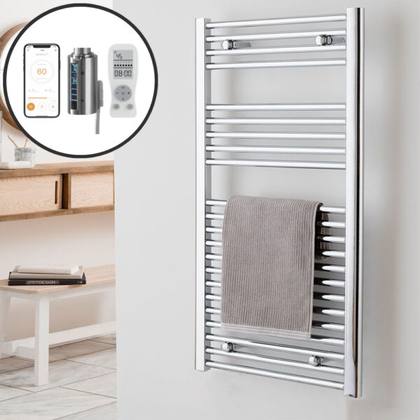 Bray Straight Chrome | Smart Electric Towel Rail with Thermostat, Timer + WiFi Control Best Quality & Price, Energy Saving / Economic To Run Buy Online From Adax SolAire UK Shop 11