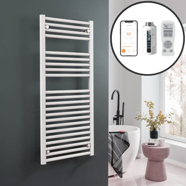 Bray Straight White | Smart Electric Towel Rail with Thermostat, Timer + WiFi Control Best Quality & Price, Energy Saving / Economic To Run Buy Online From Adax SolAire UK Shop 17