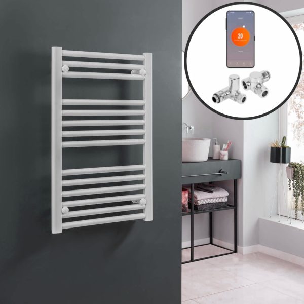 Bray Straight White | Dual Fuel Towel Rail with Thermostat, Timer + WiFi Control Best Quality & Price, Energy Saving / Economic To Run Buy Online From Adax SolAire UK Shop 11