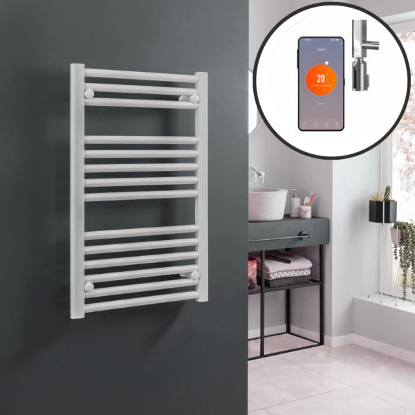 Bray Straight White | Smart Electric Towel Rail with Thermostat, Timer + WiFi Control Best Quality & Price, Energy Saving / Economic To Run Buy Online From Adax SolAire UK Shop 16