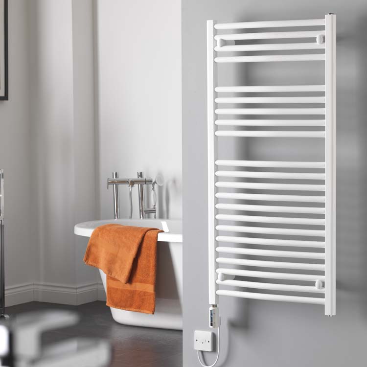 Bray Straight White | Dual Fuel Towel Rail with Thermostat, Timer + WiFi Control Best Quality & Price, Energy Saving / Economic To Run Buy Online From Adax SolAire UK Shop 33