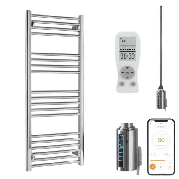 Bray Straight Chrome | Smart Electric Towel Rail with Thermostat, Timer + WiFi Control Best Quality & Price, Energy Saving / Economic To Run Buy Online From Adax SolAire UK Shop 6