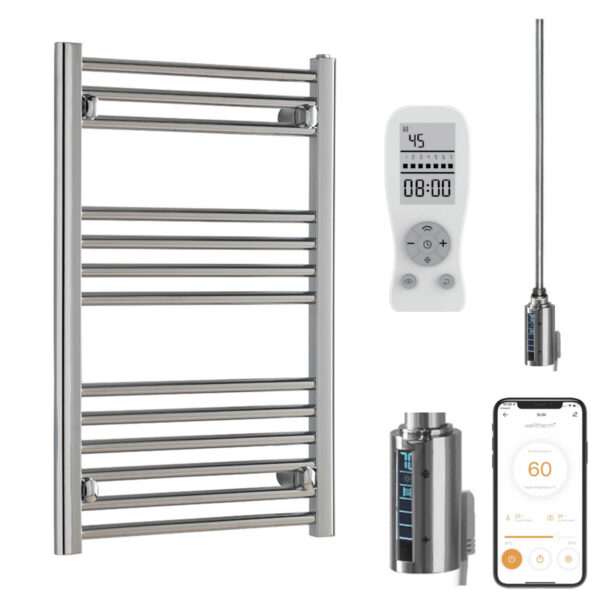 Bray Straight Chrome | Smart Electric Towel Rail with Thermostat, Timer + WiFi Control Best Quality & Price, Energy Saving / Economic To Run Buy Online From Adax SolAire UK Shop 5