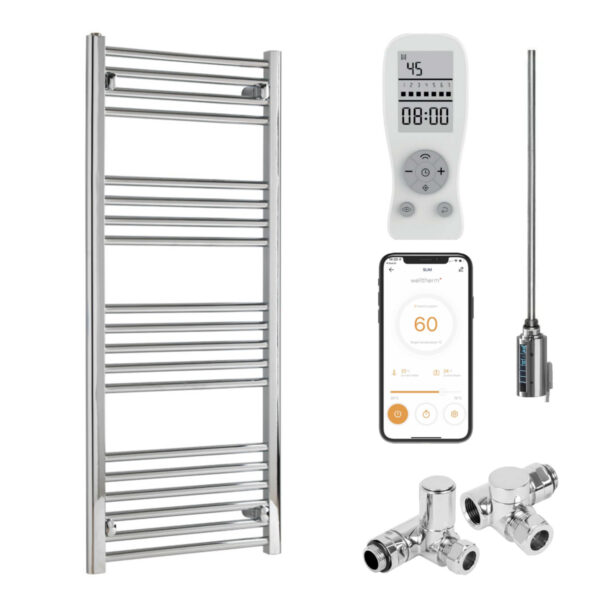 Bray Straight Chrome | Dual Fuel Towel Rail with Thermostat, Timer + WiFi Control Best Quality & Price, Energy Saving / Economic To Run Buy Online From Adax SolAire UK Shop 7