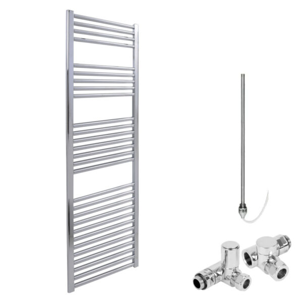 Bray Straight Flat Heated Towel Rail / Warmer / Radiator, Chrome – Dual Fuel Best Quality & Price, Energy Saving / Economic To Run Buy Online From Adax SolAire UK Shop 14