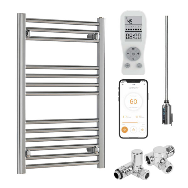 Bray Straight Chrome | Dual Fuel Towel Rail with Thermostat, Timer + WiFi Control Best Quality & Price, Energy Saving / Economic To Run Buy Online From Adax SolAire UK Shop 6