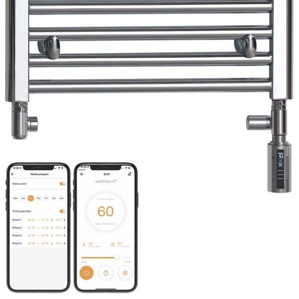 Bray Black | Dual Fuel Towel Rail with Thermostat, Timer + WiFi Control Best Quality & Price, Energy Saving / Economic To Run Buy Online From Adax SolAire UK Shop 16