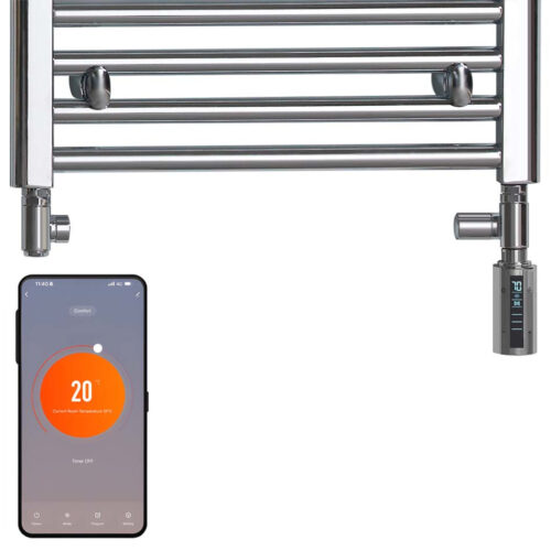 R4 Chrome WiFi Heated Towel Rail Dual Fuel Kit S