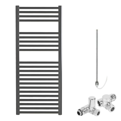 Bray Anthracite Straight Heated Towel Rail Radiator – Dual Fuel Best Quality & Price, Energy Saving / Economic To Run Buy Online From Adax SolAire UK Shop