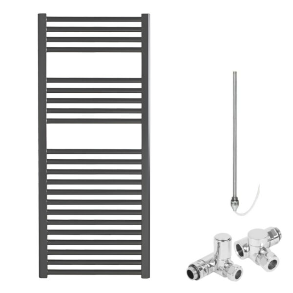 Bray Anthracite Straight Heated Towel Rail Radiator – Dual Fuel Best Quality & Price, Energy Saving / Economic To Run Buy Online From Adax SolAire UK Shop 2