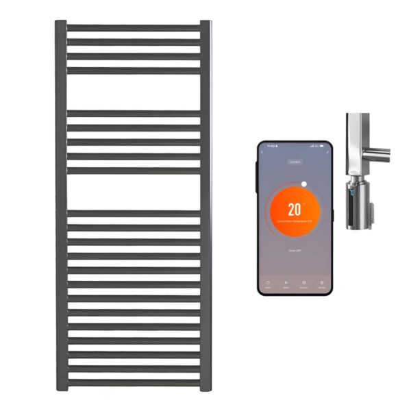 Bray Straight Anthracite Heated Towel Rail – WiFi Control, Thermostat and Timer Best Quality & Price, Energy Saving / Economic To Run Buy Online From Adax SolAire UK Shop 6