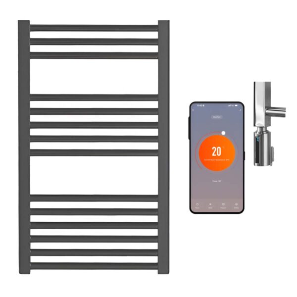 Bray Straight Anthracite Heated Towel Rail – WiFi Control, Thermostat and Timer Best Quality & Price, Energy Saving / Economic To Run Buy Online From Adax SolAire UK Shop 5