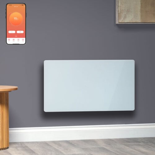 Vitra Verde WiFi Electric Panel Heater Convector Radiator With Timer White Lifestyle WiFi App 1500W