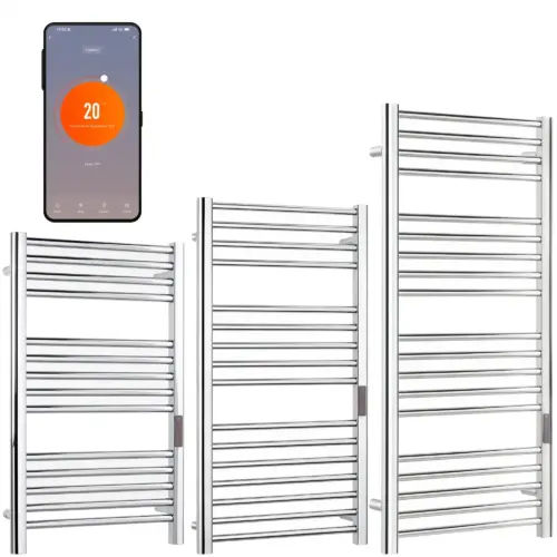 SolAire Sulby Dry Stainless Steel Electric Towel Rail Polished 800mm