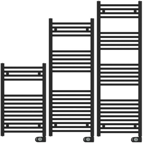 ADAX Comfort black electric heated towel rail with thermostat and timer
