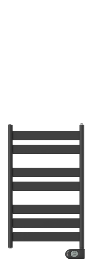 ADAX Wave 50-80-300 black electric heated towel rail, 500 x 800 mm, 300W